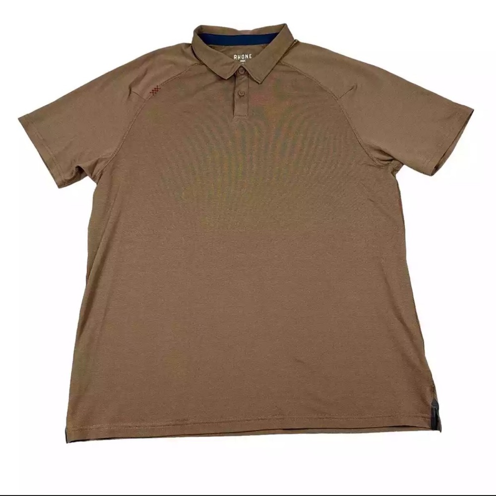 Rhone Size XL Mens Brown Short Sleeve Delta Pique Self Cooling
Golf Polo